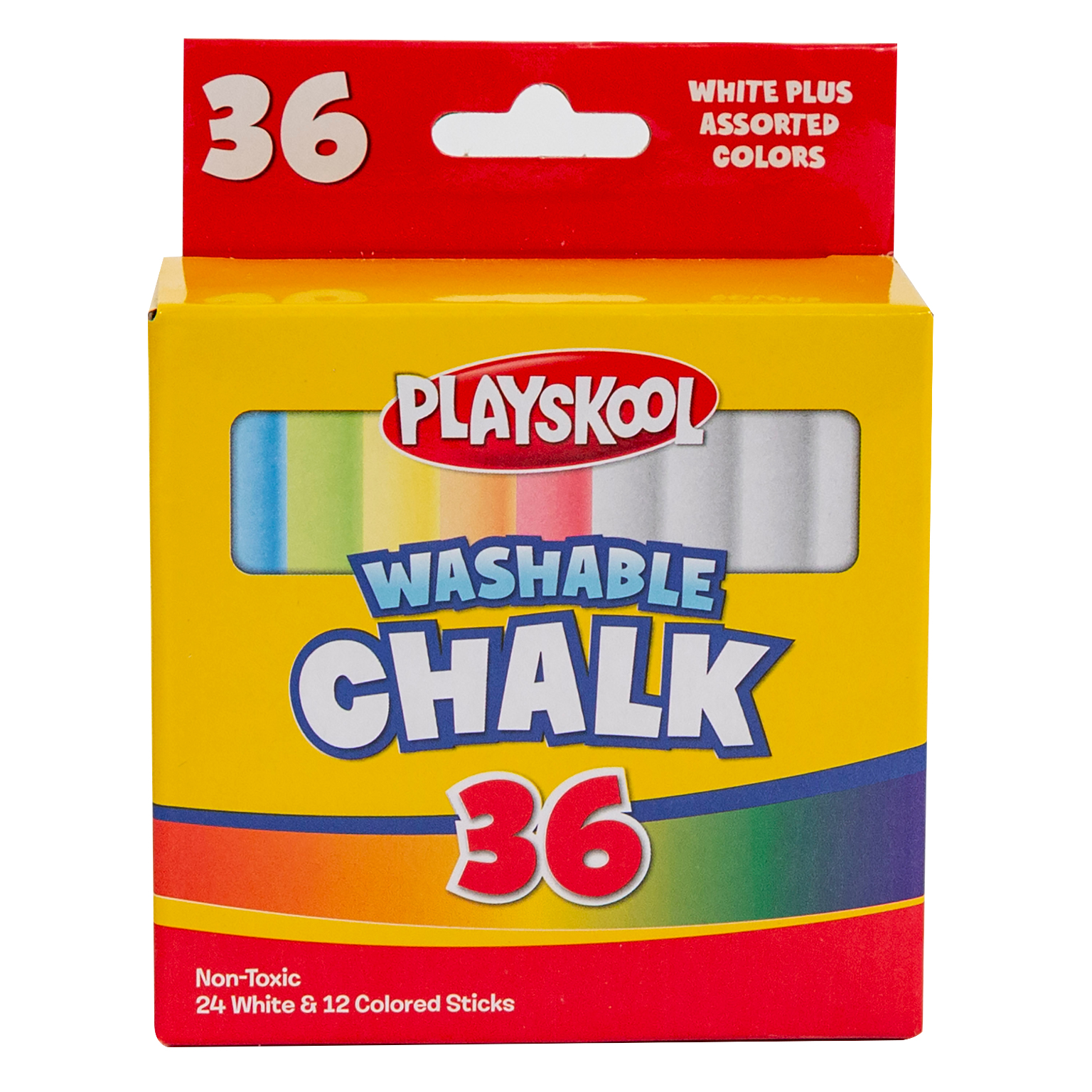 Wholesale Washable Chalk 36 Count, White, Assorted Colors
