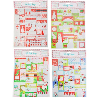 Christmas Gift Tags - 60 Count, Assorted