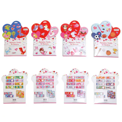 Valentine Exchange Cards and Stickers - Assorted