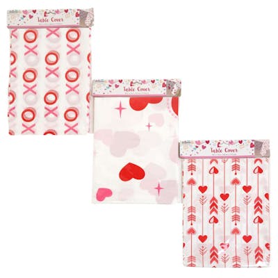 Valentine Plastic Table Covers - Assorted
