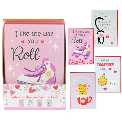 Valentine Jumbo Gretting Cards - Assorted