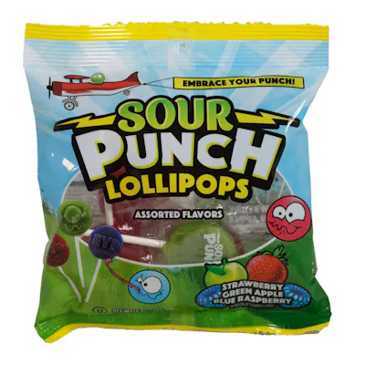 Sour Punch Lollipops - Assorted Flavors, 3 oz