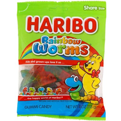 Haribo Gummy Rainbow Worms - 4oz