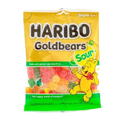 Haribo Gummi Candy Sour Goldbears - 3.5 oz