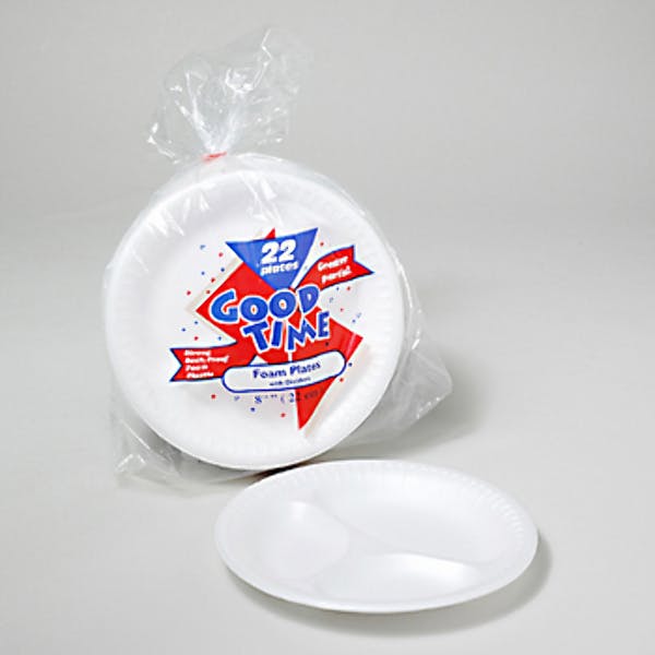 Wholesale 22 Count Disposable Foam 87/8 Inch Plate (SKU 323751) DollarDays
