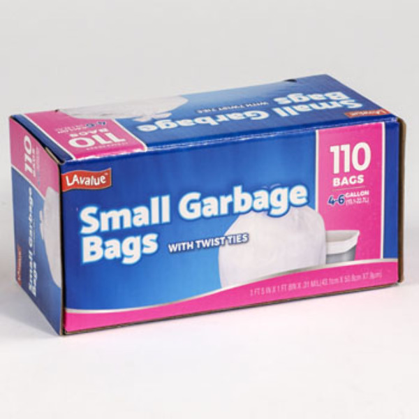Wholesale 110 Count 46 Gallon Small Trash Bags Twist Tie