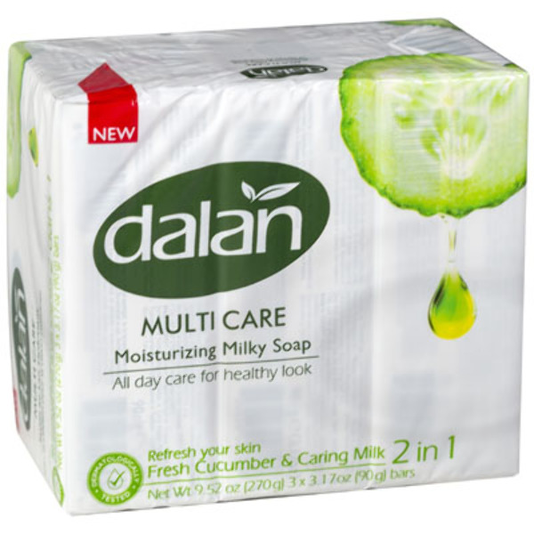Dalan Bar Soap Fresh Cucumber Caring Milk 3.17 oz 3 Pack
