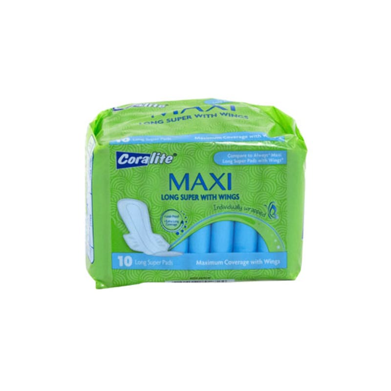 Maxi Long Super Pads With Wings 10-Count