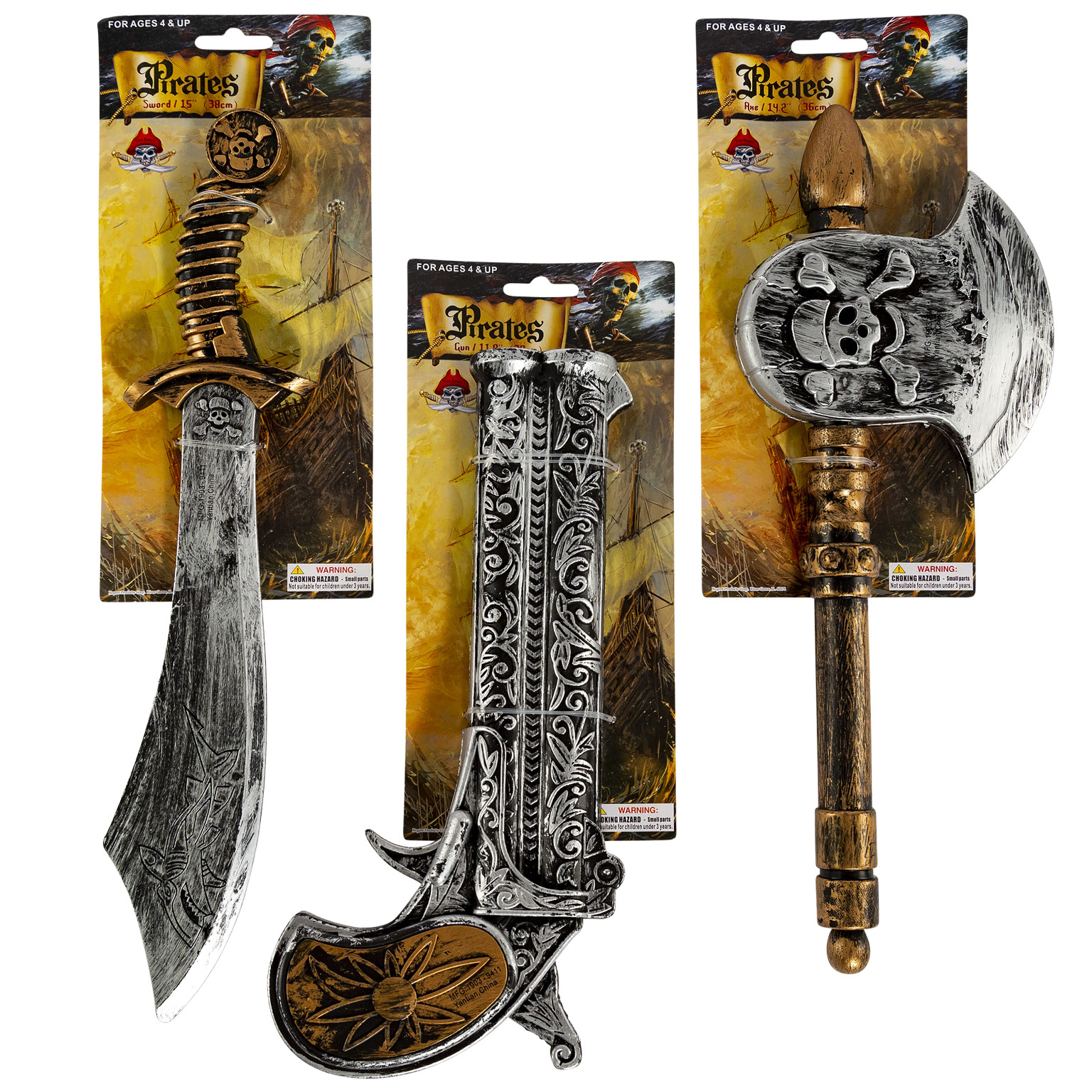 3 ASSORTED WEAPON Halloween fun for kids 