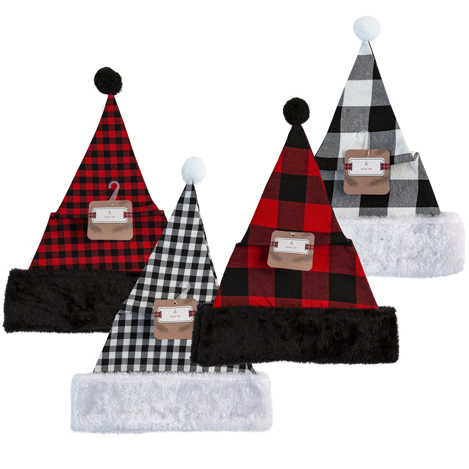 Wholesale Buffalo Plaid Santa Hat | DollarDays