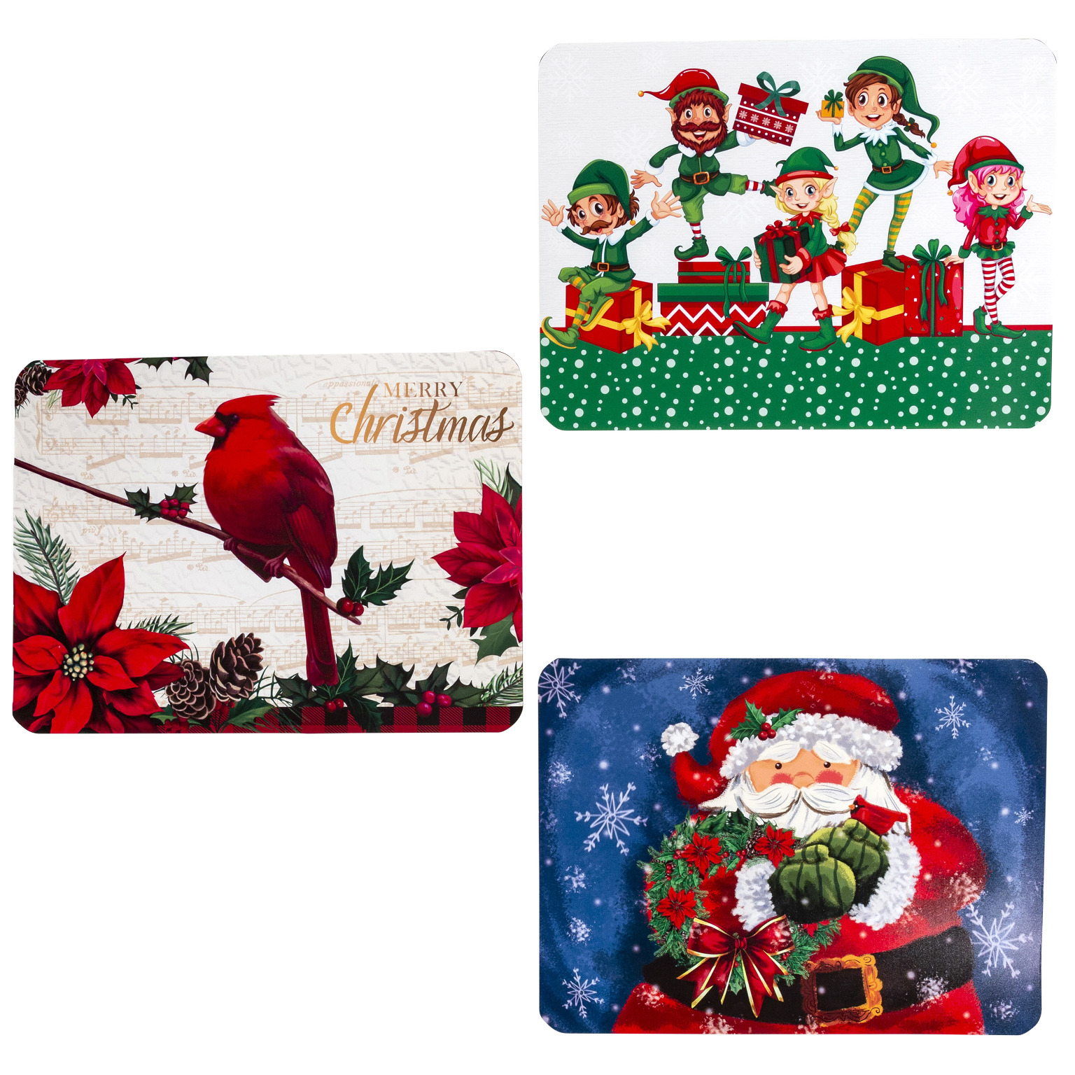 Wholesale Plastic Christmas Placemat 12"x16" Assorted