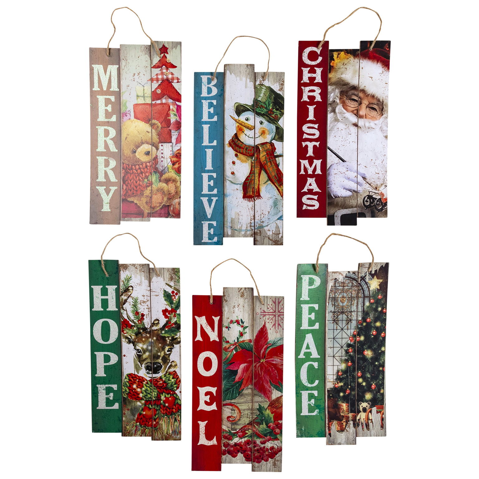 Wholesale Vintage Christmas Wall Plaque Assorted Sku 2342000