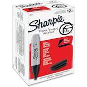 Permanent Markers - Black, Large, 12 Pack
