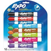 Dry Erase Markers - Assorted, 12 Pack
