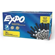 Dry Erase Markers - Black, Fine Tip, 36 Pack