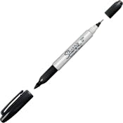 Permanent Markers - Black, Twin Tip, 12 Box