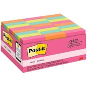 Sticky Notes - Assorted, 100 Sheets, 24 Pack
