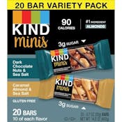 KIND Minis Bars - Variety Pack, 20 Bars