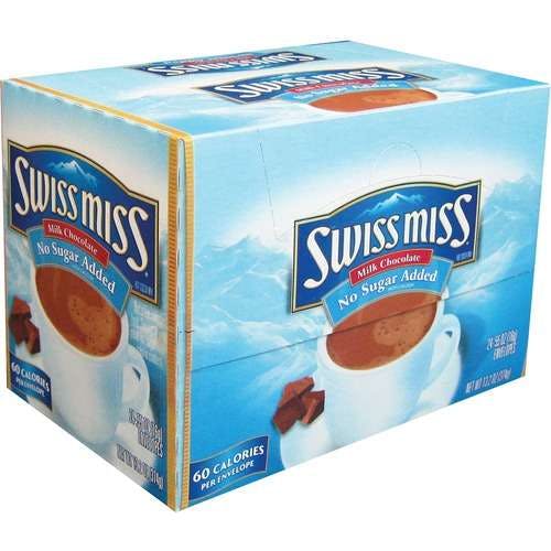 Swiss Miss Hot Cocoa Mix - Milk Chocolate, No Sugar Added, 24 Pack
