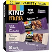 KIND Minis Bars - Variety Pack, 20 Bars