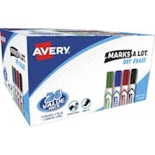 Dry-Erase Markers - Chisel Tip, Low-Odor, 4 Colors