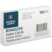 Index Cards - 3" x 5", Blank, White
