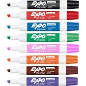 Dry-Erase Markers - 8 Intense Colors, Chisel Tip