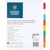 Index Dividers - 8 Color Tabs, Mylar Matte Finish, Write-On