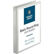 1" 3-Ring Binder - White, 2 View Covers, 2 Interior Pockets