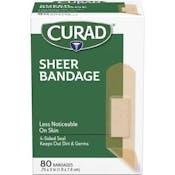 Sheer Adhesive Bandages - 80 Count, 0.75" x 3", Sterile