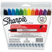 Sharpie Permanent Markers -12 Assorted Colors, Fine Tip
