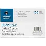 Index Cards - White, Plain, 5" x 8"