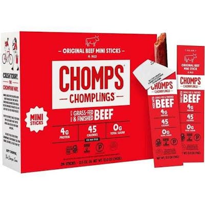 Mini Chomps Original Beef Jerky Sticks - 24 Pack