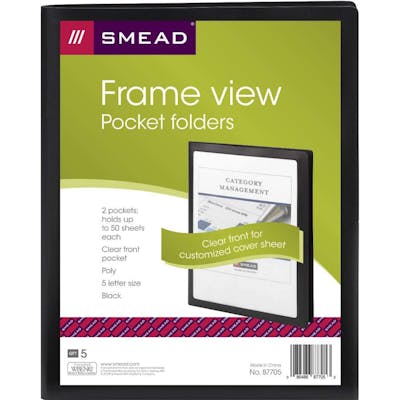 View 2-Poly Pocket Folders - Black