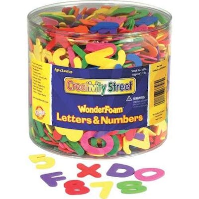 WonderFoam Tub of Letters/Numbers - Assorted Colors