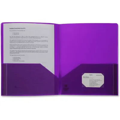 Two Pocket Poly Portfolio - Purple