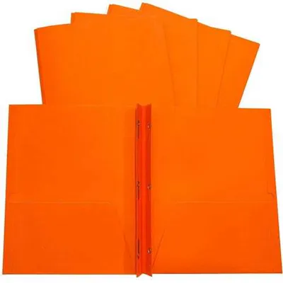 Two Pocket Prong Folder - Orange