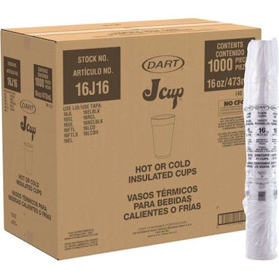 Dart Insulated Foam Cups,16oz.