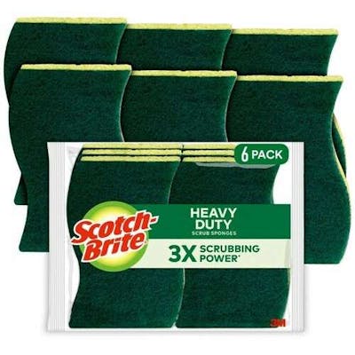 Scotch-Brite Heavy-Duty Scrub Sponges, 6 Pack