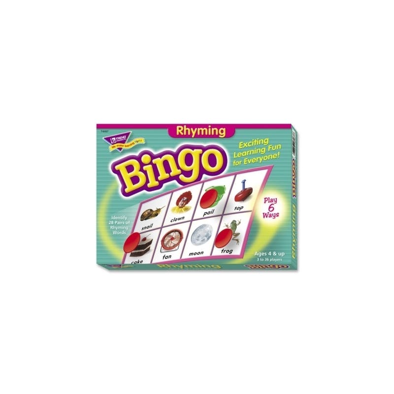 Trend Enterprises Rhyming Bingo Game  Includes 36 Playing Cards/Over200 Chips