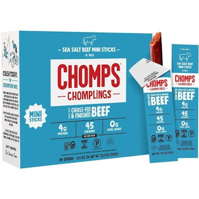 CHOMPS Chomplings Mini Beef Snack Sticks - Sea Salt