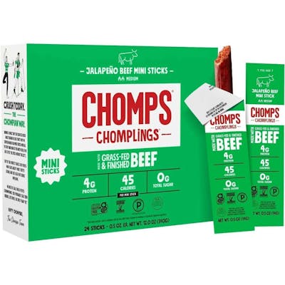 CHOMPS Chomplings Mini Beef Snack Sticks - Jalapeño