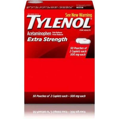 Tylenol Extra Strength Caplet Dispenser - 1000 mg, 2 Caplets, 50 Packs