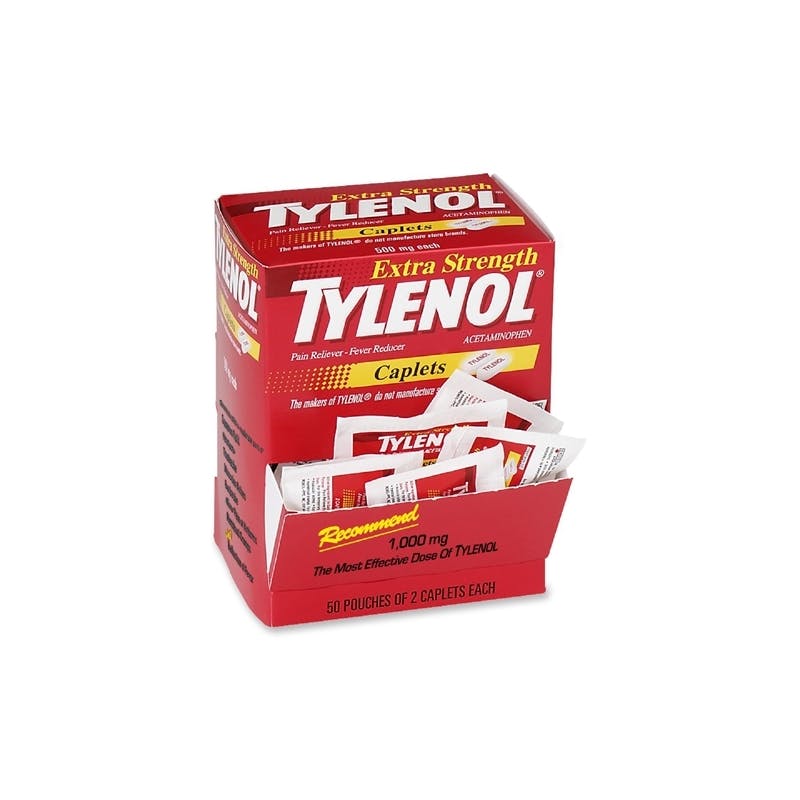 Tylenol® Extra Strength Caplet Dispenser - 1000 mg  2 Caplets  50 Packs