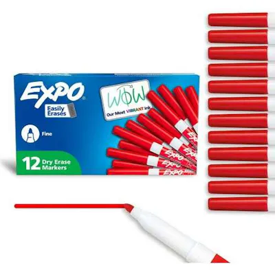 Expo Fine Tip Dry Erase Markers - Red