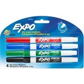 Dry Erase Markers - Assorted, 4 Pack