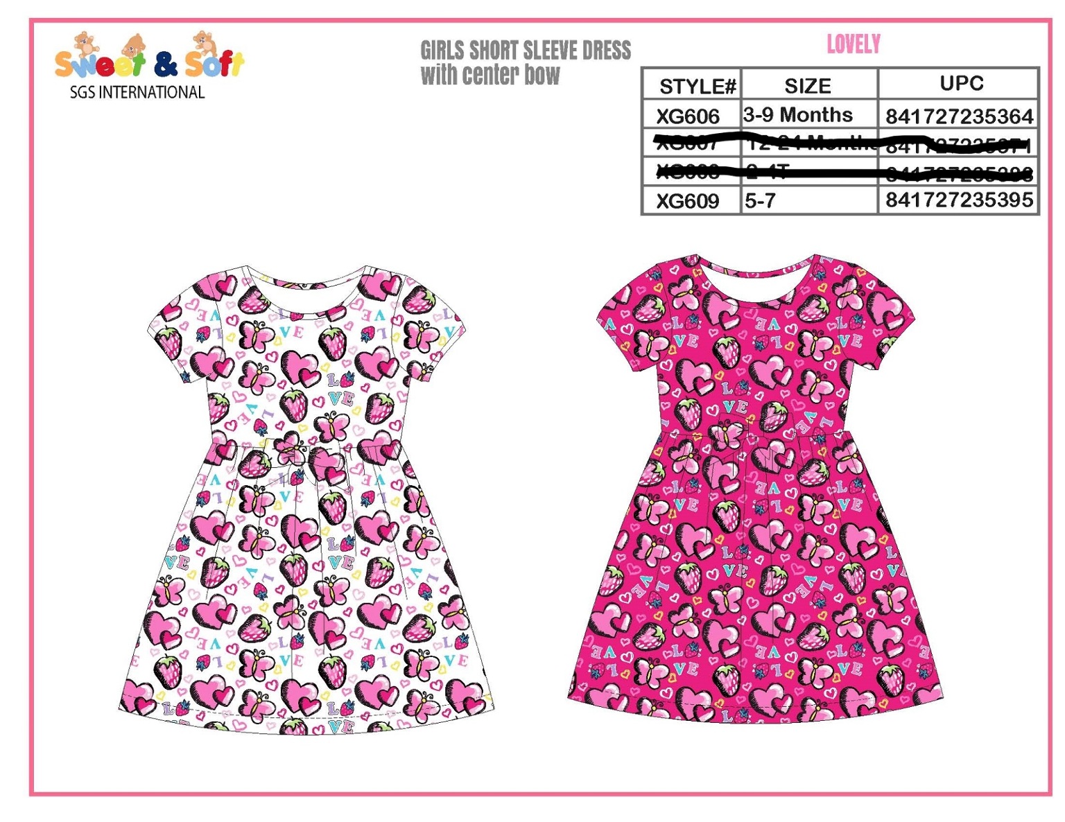 Wholesale Girls Hearts Strawberries Knitted Dress 4 6x Sku 2355103 Dollardays