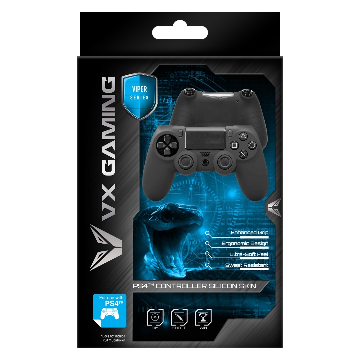 VX Gaming Viper Series PS4 Controller Silicone Skin Black