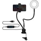 Flexible Ring Light with Phone Holder - Black, Adjustable