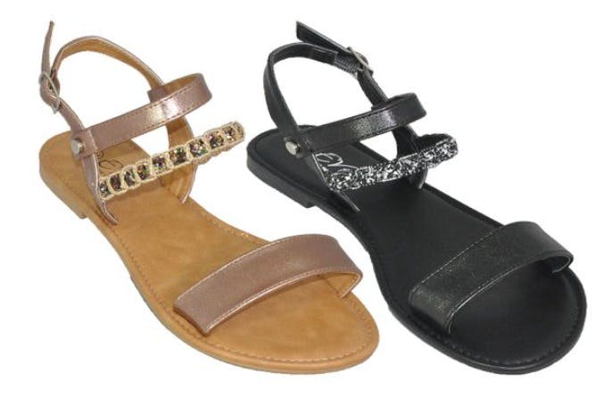 beaded flat sandals ankle strap